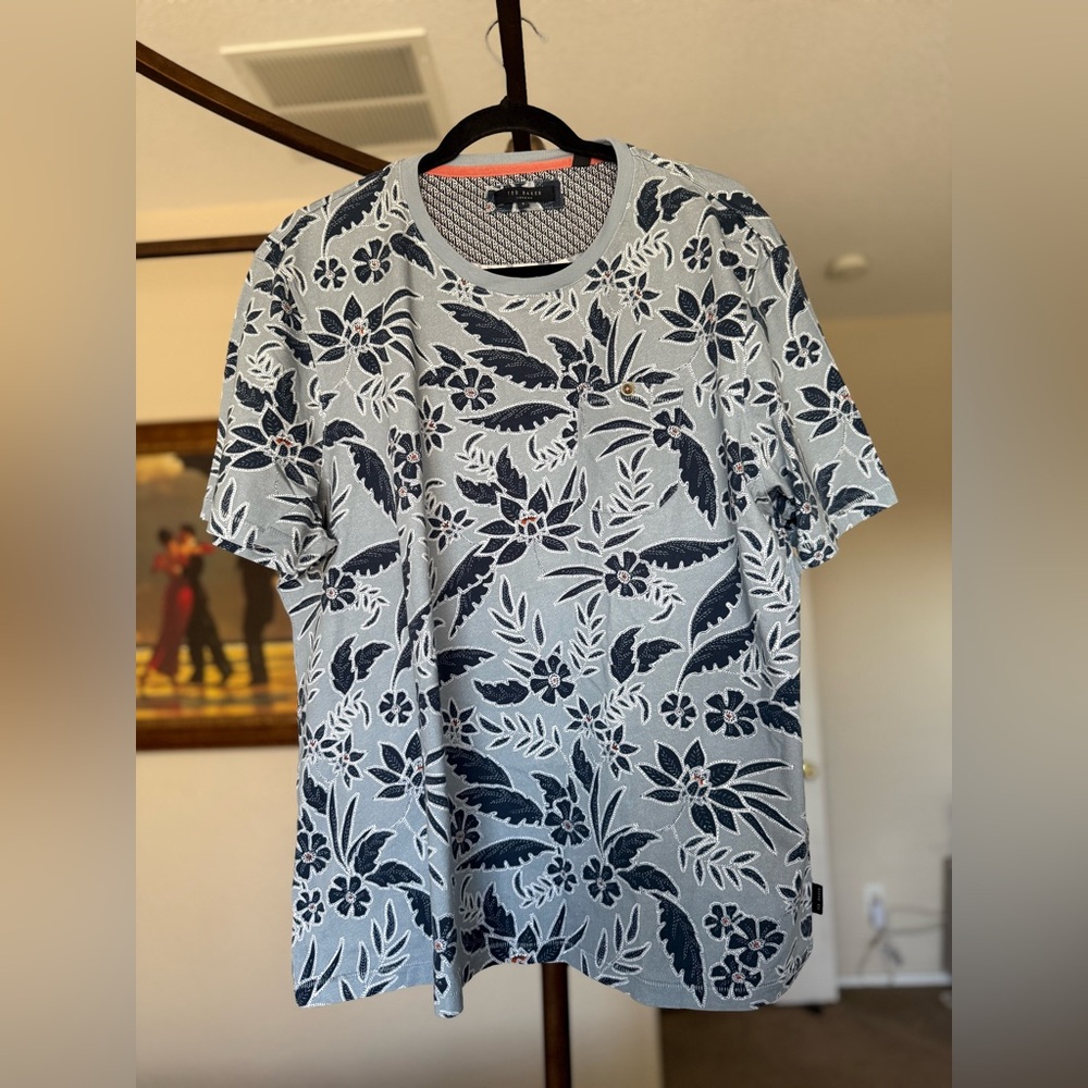 Ted Baker Navy and White Floral Men's Tee